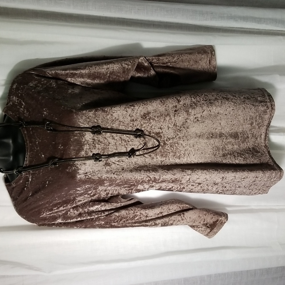 Taupe Crushed velvet Tunic